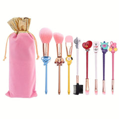 8-Piece Animal Makeup Brush Set - Ideal Gift for Beginners