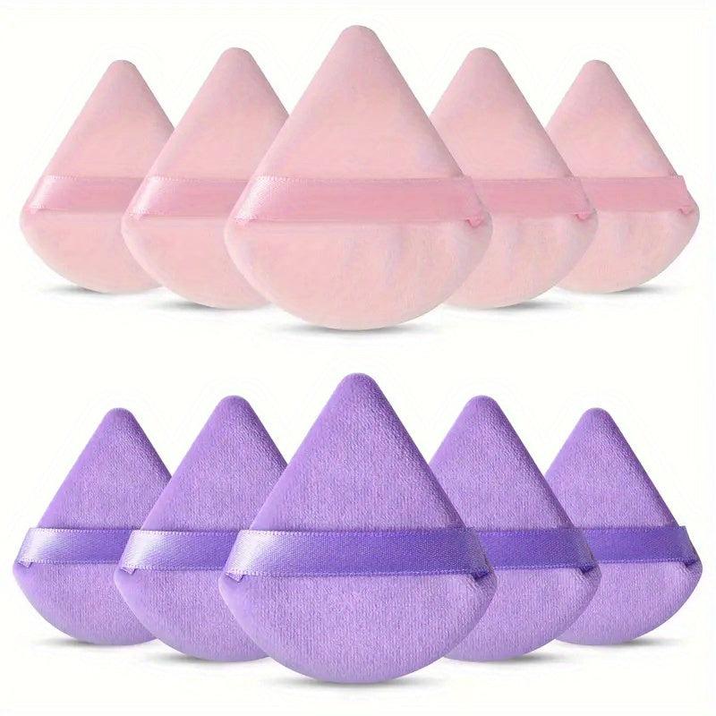 10 PCS Triangle Powder Puffs Soft Plush Powder Sponge Makeup Foundation Sponge