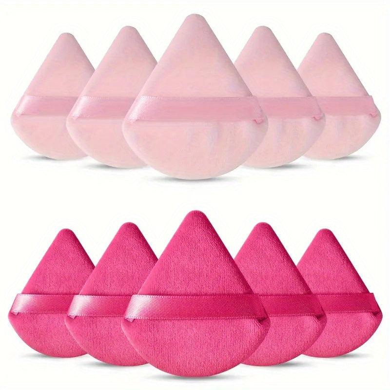 10 PCS Triangle Powder Puffs Soft Plush Powder Sponge Makeup Foundation Sponge