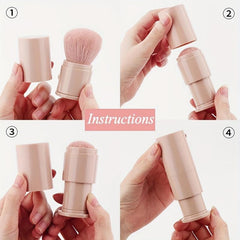 Travel Size Retractable Blush Brush with Lid