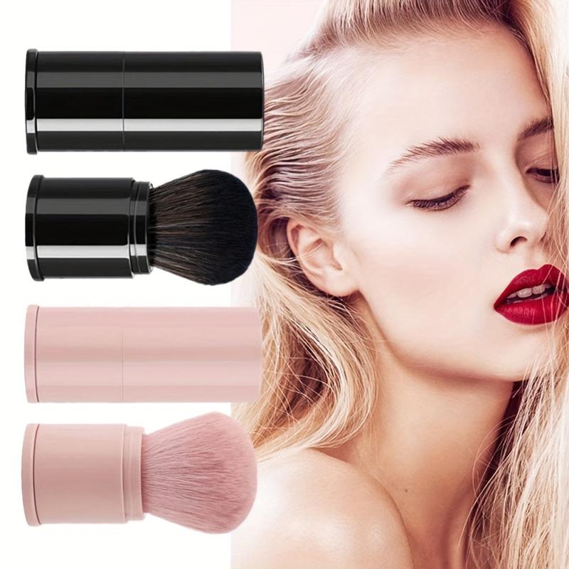 Travel Size Retractable Blush Brush with Lid