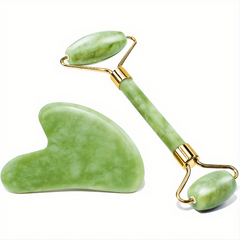 Jade Roller & Gua Sha Set Skin Care Massager Tool for Face Eyes Neck Body