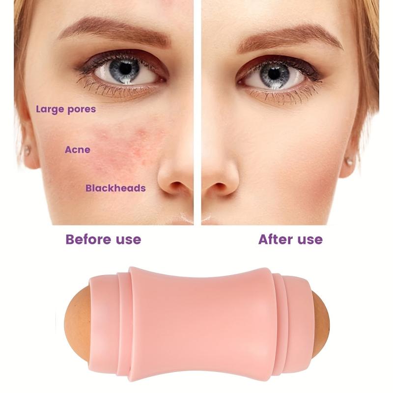Double Headed Face Absorbing Roller Natural Volcanic Stone Facial Pore
