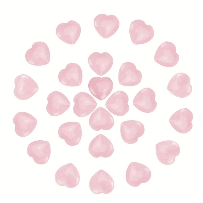 10pcs Natural Rose Quartz Heart Crystal Stones for Meditation Glass Decoration