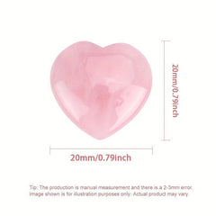 10pcs Natural Rose Quartz Heart Crystal Stones for Meditation Glass Decoration