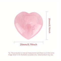 10pcs Natural Rose Quartz Heart Crystal Stones for Meditation Glass Decoration