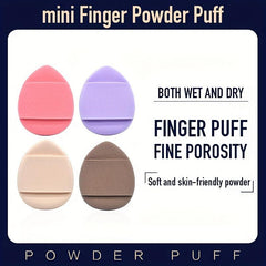 Portable Finger Powder Puff Set Soft Body Cosmetic Sponge Puff for Makeup