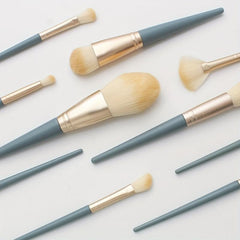 10Pcs Makeup Brushes Set With Powder Puff Brush Cleaner Pad