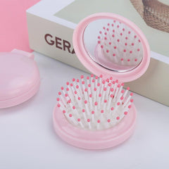 Folding Comb Mirror Set Portable Dual-use Smooth Hair Comb