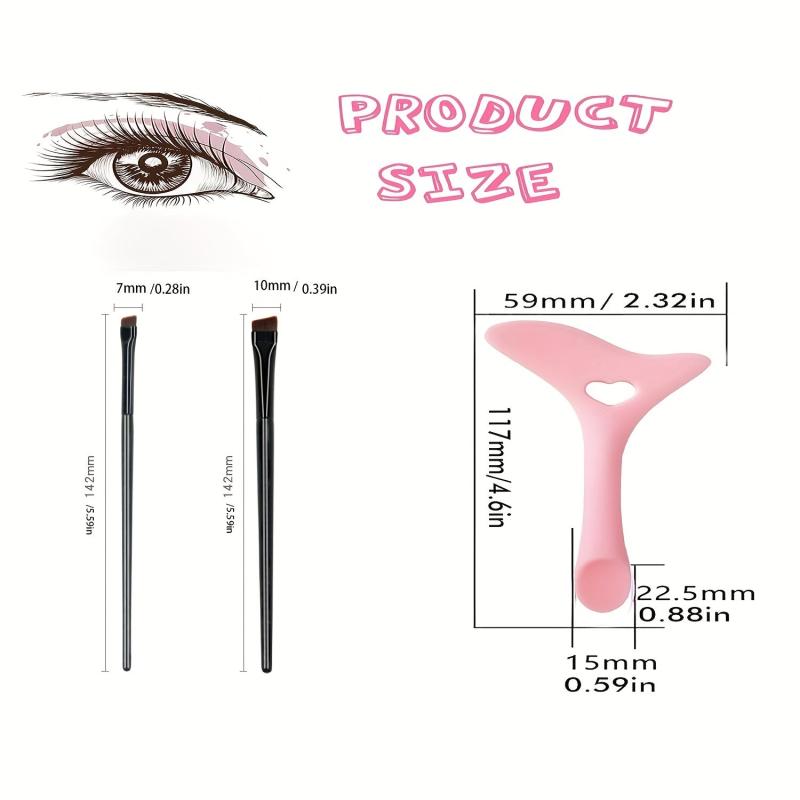 Eyeliner Brush & Silicone Template Kit for Perfect Makeup Aid