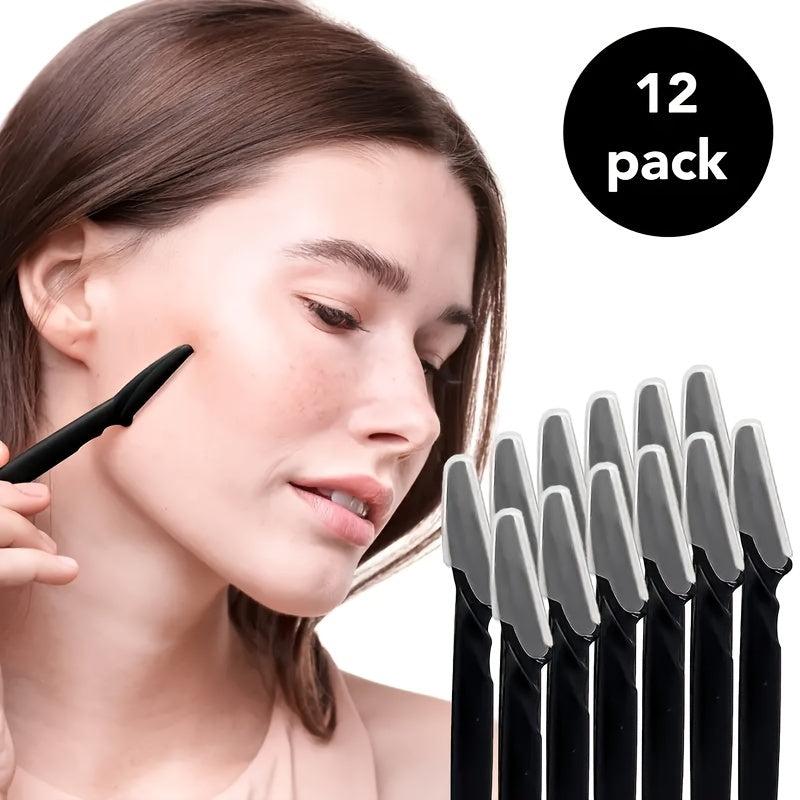 12 Pcs Eyebrow Razor Facial Razor Eyebrow Grooming Tool Stainless Steel