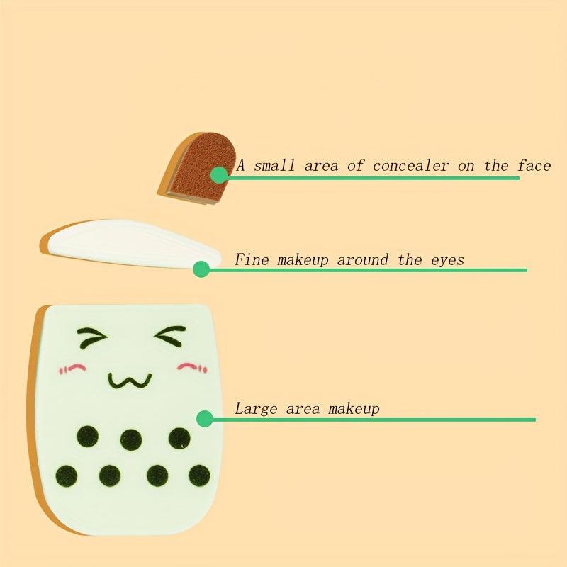Cartoon Powder Puff Milk Tea Makeup Puff Soft Cosmetic Sponge