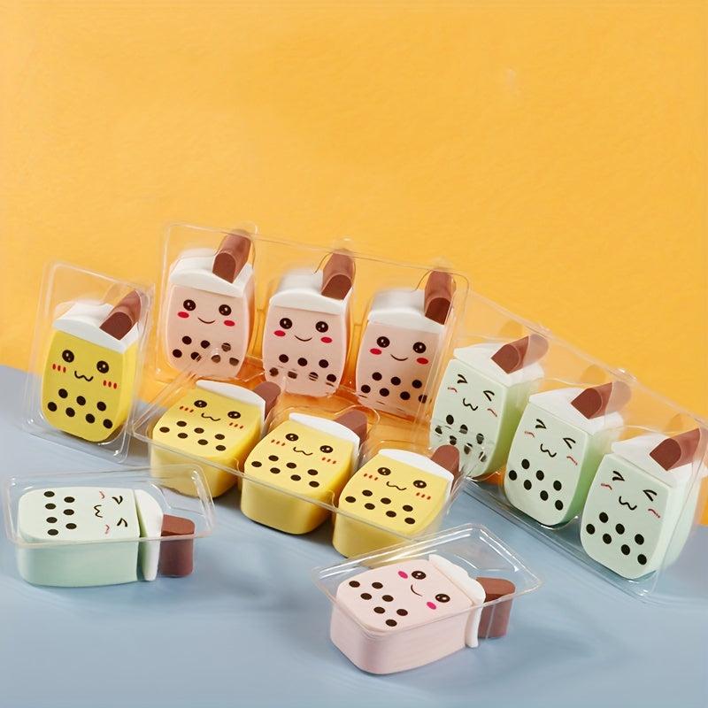 Cartoon Powder Puff Milk Tea Makeup Puff Soft Cosmetic Sponge