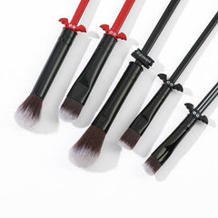 5pcs Christmas Makeup Brush Set With Pouch