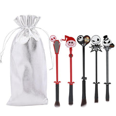 5pcs Christmas Makeup Brush Set With Pouch