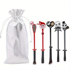 5pcs Christmas Makeup Brush Set With Pouch