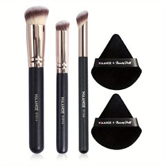 3pcs Makeup Brushes Set with 2pcs Air Cushion Powder Puff