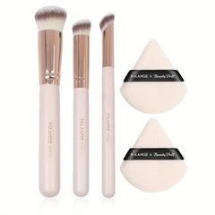 3pcs Makeup Brushes Set with 2pcs Air Cushion Powder Puff