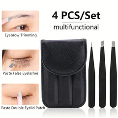 3pcs Stainless Steel Tweezers for Hair Removal Pink