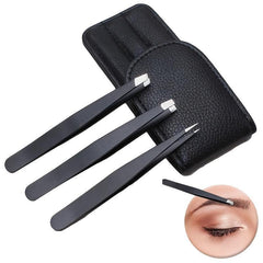 3pcs Stainless Steel Tweezers for Hair Removal Pink