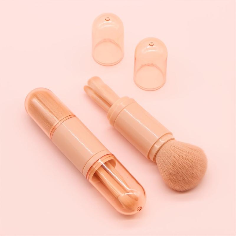 4-In-1 Makeup Brush Kit Highlight Brushes Portable Travel Mini Powder Brush
