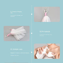 3pcs Hanging Soap Foaming Net Rich Foam Fluffy Mesh