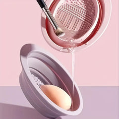 Silicone Makeup Brush Cleaner Bowl Collapsible Cosmetics Foundation Cleaner
