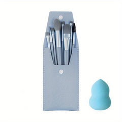 8Pcs Makeup Brushes Set with Sponge, Soft Portable Bag