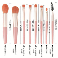 8Pcs Makeup Brushes Set with Sponge, Soft Portable Bag