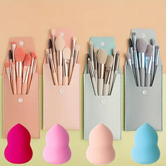 8Pcs Makeup Brushes Set with Sponge, Soft Portable Bag