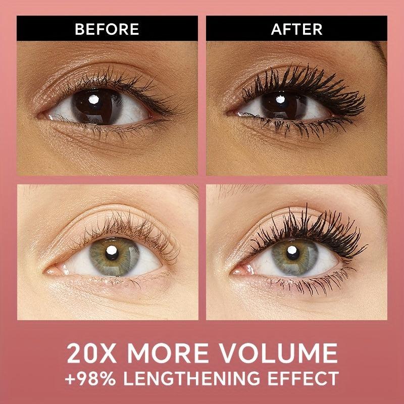 Waterproof Lengthening Volumizing Mascara - Smudge Proof Long Lasting