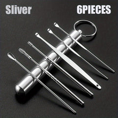 6pcs Stainless Steel Ear Picking Tool Set Ear Wax Remover Cleaner