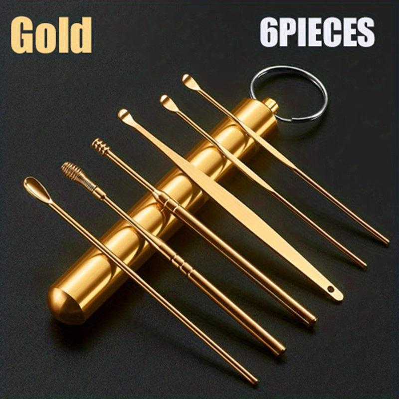 6pcs Stainless Steel Ear Picking Tool Set Ear Wax Remover Cleaner