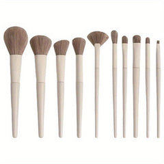 10pcs Makeup Brush Set with Sponge & Silicone Brush - Ideal for Makeup Beginners