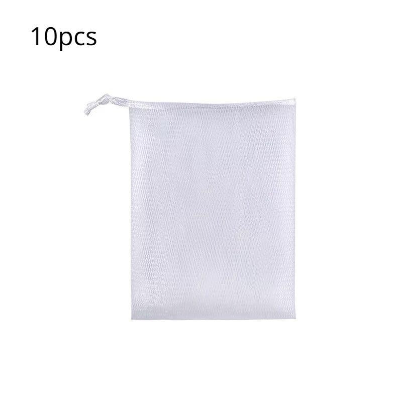 10pcs Exfoliating Mesh Soap Saver Pouch Bag Double Layer Foaming Pouch