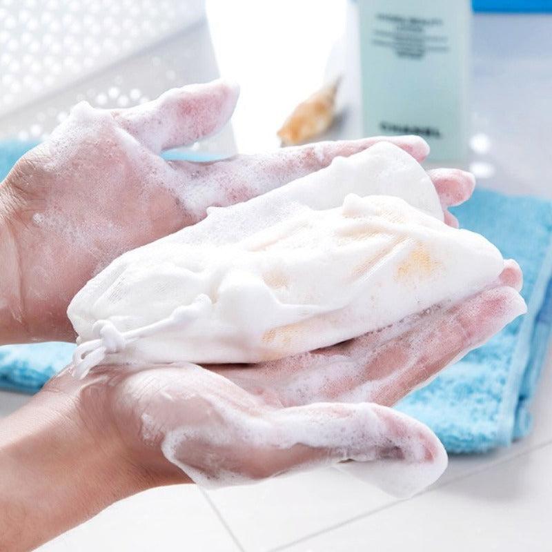 10pcs Exfoliating Mesh Soap Saver Pouch Bag Double Layer Foaming Pouch