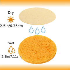 50 Pcs Compressed Facial Sponges 100% Natural Cellulose Face Sponge
