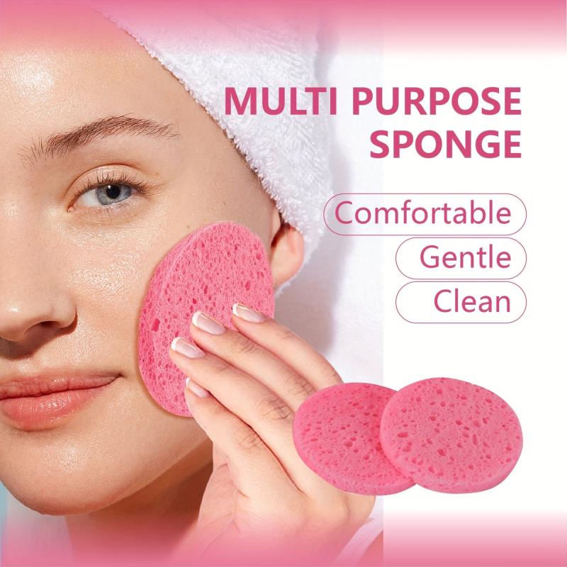 50 Pcs Compressed Facial Sponges 100% Natural Cellulose Face Sponge