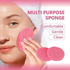 50 Pcs Compressed Facial Sponges 100% Natural Cellulose Face Sponge