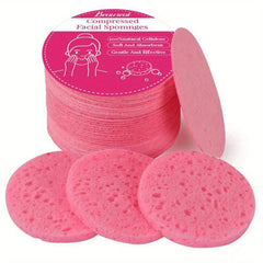 50 Pcs Compressed Facial Sponges 100% Natural Cellulose Face Sponge