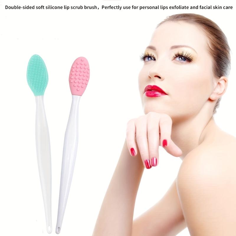 2pcs Double Sided Lip Brush with Soft Silicone Exfoliating Brush