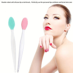 2pcs Double Sided Lip Brush with Soft Silicone Exfoliating Brush