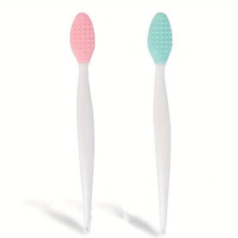 2pcs Double Sided Lip Brush with Soft Silicone Exfoliating Brush
