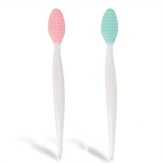 2pcs Double Sided Lip Brush with Soft Silicone Exfoliating Brush