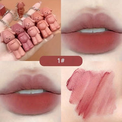 Bear Keychain Lip Stain Velvet Matte Long Lasting Lip Mud