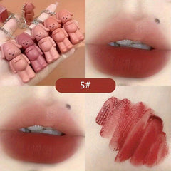 Bear Keychain Lip Stain Velvet Matte Long Lasting Lip Mud