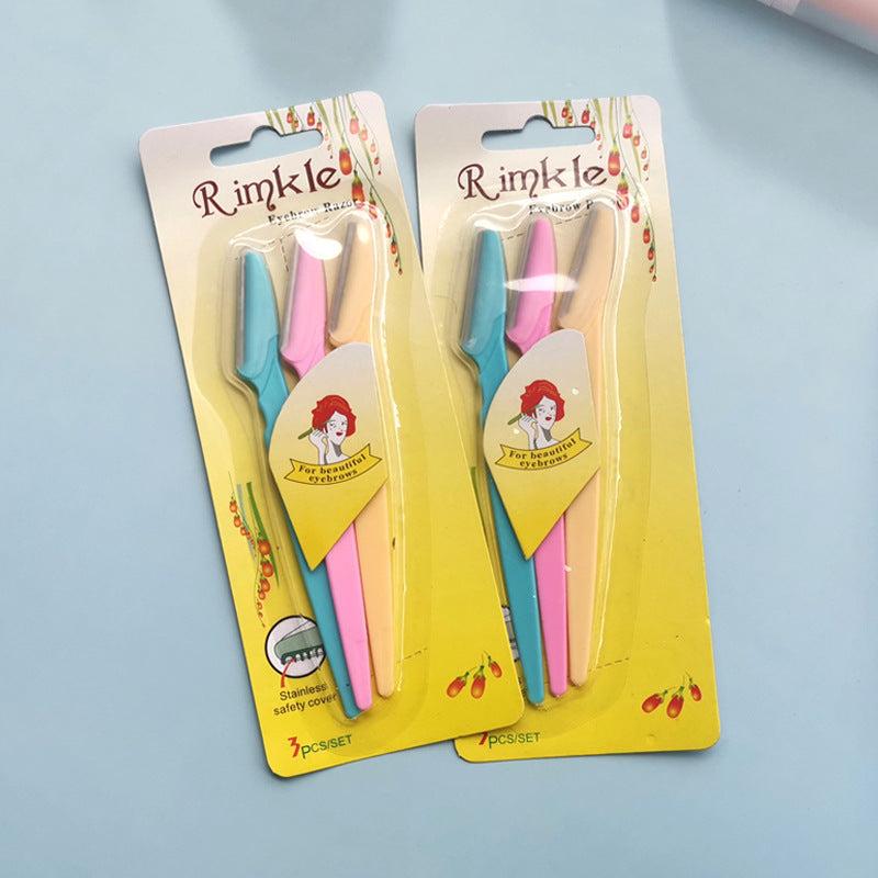 3pcs Eyebrow Razors For Women Dermaplaning Razor With Safety Cover