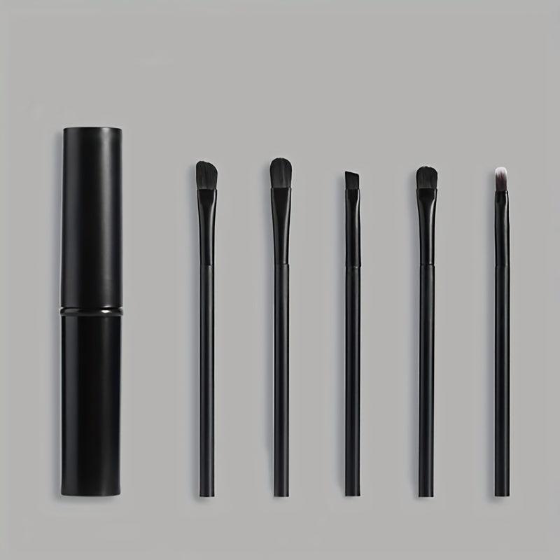 5-Piece Makeup Brush Set Portable Soft Hair Collection Bucket