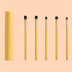 5-Piece Makeup Brush Set Portable Soft Hair Collection Bucket