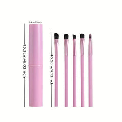 5-Piece Makeup Brush Set Portable Soft Hair Collection Bucket
